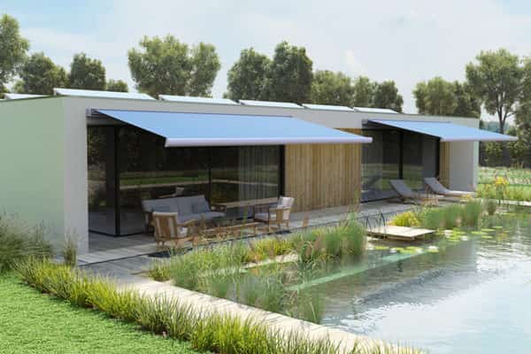 Modern House With Environmental Pool. 3d Rendering