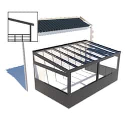 Terrassenüberdachung mit Geländer