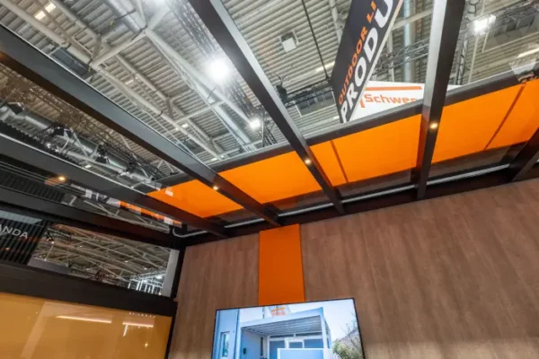 Aufdachmarkise Orange Ansicht von unten
